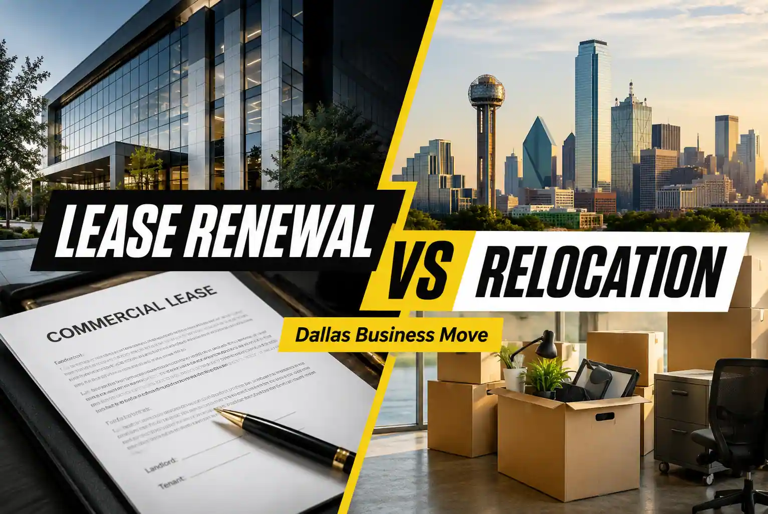 commercial lease renewal vs relocation Dallas